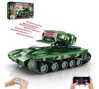 Reobrix RC Tank Model that Shoots for Adults, Military Tank Building Set