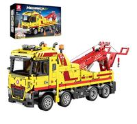 Reobrix RC Tow Truck Building Block Toy, APP/Remote Control Engineering Rescue Heavy Duty Vehicle with Motorset, 22012 Technical Crane Car Construction Brick Gift for Adult Child 14+ (1794Pcs)