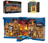 Reobrix The Shire Book Nook Building Kits for Adult, Lighting Medieval Fire Dragon Architecture Bookend Home Decor 66035, Magic Ring Booknook Model Kit Toy Gift for Adults Boys Girls 14+ (3398PCS)