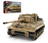 Reobrix Tiger 1 Military Tank Model Kit for Adults, World of Tanks Licensed | WW2 Tank Tiger I, Technic Vehicle Building Brick Set, 1:28 Heavy Army Battle Tanks, 360° Rotating Turret, Collectors,1138 PCS