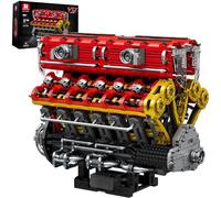 Reobrix V12 Model Engine Kit for Adults, Motorized Building Kit 33017