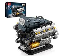 Reobrix V6 Engine Building Blocks Set for Adults 33013 Mechanical Building Toy V6 Engine Model Kit Technic Model Engine Kits Gift for Adults Art Decor for Home Office (1268PCS)