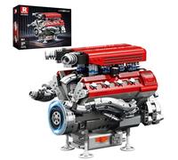 Reobrix V8 Engine Model Building Set for Adults 33015, Mechanical V8 Motor Kit with Realistic Running Engine Motion, Car Engine Building Blocks, STEM Gift for Car Lovers & Collectors (1101 PCS)