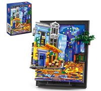 Reobrix Van Gogh Art Light Building Set for Adults - Starry Night Café 66702, 3D Painting Frame Model Set for Wall Art and Home Decor, Wall Hanging or Freestanding, Gifts for Ages 14+ (2678 Pieces)