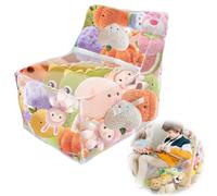 Reofrey 2-in-1 Soft Toy Storage Bag Sofa Style Toy Organization, PVC Stuffed Animal Storage with Zippers, Stuffable Clear Bean Bag Chair Cover Ergonomically Designed, for Organizing Rooms Plush Toys