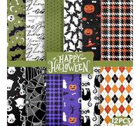 Reofrey 24 Sheets Halloween Pattern Paper Set, 6"x6" Scrapbook Paper Pad Single-Sided Pattern Paper Pack, Scrapbooking Supplies Kit Craft Paper Ghost Pumpkin Decorative Paper for Card Making
