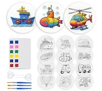 Reofrey 24Pcs Magic Puffy Paint Kits - 12 Patterns 3D Foam Texture Painting Kit with 3 Painting Pens, 2 Droppers, 12 Acrylic Paint Cards, Drawing Magic Canvas Sponge - DIY Handmade Gift (Transport)