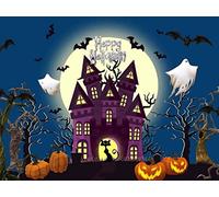 Reofrey 5D Diamond Painting Kits for Adults Halloween Haunted House Pumpkin Full Drill, Paint with Diamonds Art Rhinestone Embroidery Cross Stitch Craft Decor (40x50 cm/ 16x20 inch)