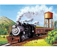 Reofrey 5D Diamond Painting Kits for Adults House Black Train Full Drill for Adults, Paint with Diamonds Art Rhinestone Embroidery Cross Stitch Craft Decor (30x40 cm/ 12x16 inch)