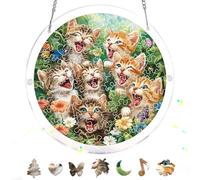 Reofrey Acrylic Puzzle Suncatcher for Adults, 83 Piece Stained Glass DIY Jigsaw Puzzle, Double-Sided Acrylic Window Hanging Decor with Chain, Gift for Mom, Home Garden Decoration, 18cm A037