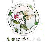 Reofrey Acrylic Puzzle Suncatcher for Adults, 83 Piece Stained Glass DIY Jigsaw Puzzle, Double-Sided Acrylic Window Hanging Decor with Chain, Gift for Mom, Home Garden Decoration, 18cm A311