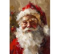 Reofrey Complete Adult Paint by Numbers Kit Santa Claus - 40x50cm Canvas, Christmas Watercolor Paint - Acrylic Paint Set - Relaxing DIY Art for Beginners & Experts - Home Wall Decoration PP1468