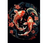 Reofrey Diamond Painting Accessories Fish DIY Diamond Art Kits, Animal 5D Diamond Painting Kits for Adults Cross Stitch, Full Drill Round Crystal Embroidery for Craft Home Wall Decor 30x40cm