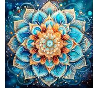 Reofrey Diamond Painting Accessories Mandala Flower DIY Diamond Art Kits, Landscape 5D Diamond Painting Kits for Adults Cross Stitch, Full Drill Round Crystal Embroidery for Craft Home Decor 40x40cm