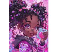 Reofrey DIY Diamond Art Kits for Adults African, Girl Full Drill Round Rhinestone Diamond Art Painting Accessories, Cross Stitch Embroidery Canvas for Crafts Home Wall Decor 30x40cm