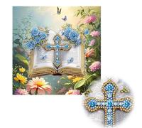 Reofrey DIY Special Shape Diamond Art Kits for Adults Cross, Books Small Diamond Painting Kits for Adults, Drill Rhinestone Cross Stitch Embroidery Canvas for Crafts Home Wall Decor 30x30cm