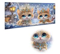 Reofrey DIY Special Shape Large Diamond Art Kits for Adults Cat, Animals Big Diamond Painting Kits for Adults, Drill Rhinestone Cross Stitch Embroidery Canvas for Crafts Home Wall Decor 30x60cm