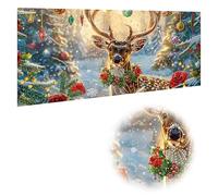 Reofrey DIY Special Shape Large Diamond Art Kits for Adults Christmas, Deer Big Diamond Painting Kits for Adults, Drill Rhinestone Cross Stitch Embroidery Canvas for Crafts Home Wall Decor 30x60cm
