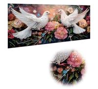 Reofrey DIY Special Shape Large Diamond Art Kits for Adults Dove, Animals Big Diamond Painting Kits for Adults, Drill Rhinestone Cross Stitch Embroidery Canvas for Crafts Home Wall Decor 30x60cm