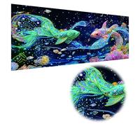 Reofrey DIY Special Shape Large Diamond Art Kits for Adults Fish Ocean, Big Diamond Painting Kits for Adults, Drill Rhinestone Cross Stitch Embroidery Canvas for Crafts Home Wall Decor 30x60cm