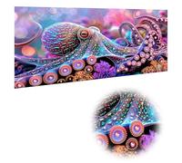 Reofrey DIY Special Shape Large Diamond Art Kits for Adults Octopus, Big Diamond Painting Kits for Adults Oceans, Drill Rhinestone Cross Stitch Embroidery Canvas for Crafts Home Wall Decor 30x60cm