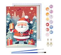 Reofrey Framed Paint by Numbers Kit for Adults & Beginner - 20x30cm Canvas Christmas Paint by Numbers - Santa Claus Educational & Creative Art Set for Beginners - Perfect for Home Wall Decoration
