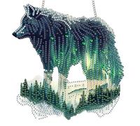 Reofrey Hanging Diamond Art Kits for Adults- 20x20cmWolf Acrylic Board Double Sided Pattern Diamond Painting Suncatcher Pendant, DIY Crystal Art for Home Wall or Window Decoration Handmade Gift
