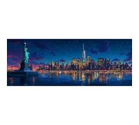 Reofrey Large Diamond Art Kits for Adults New York City, 30x80cm/12x31.5inch Full Drill Round Rhinestone Big Diamond Painting Kit Landscape, Cross Stitch Embroidery Canvas for Crafts Home Wall Decor