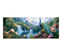 Reofrey Large Diamond Art Kits for Adults Peacock, 30x80cm/12x31.5inch Full Drill Round Rhinestone Big Diamond Painting Kit Animals, DIY Cross Stitch Embroidery Canvas for Crafts Home Wall Decor