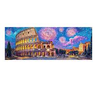 Reofrey Large Diamond Art Kits for Adults Rome Night View, 30x80cm Full Drill Round Rhinestone Big Diamond Painting Kit Starry Sky, DIY Cross Stitch Embroidery Canvas for Crafts Home Wall Decor