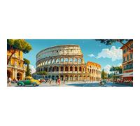 Reofrey Large Diamond Art Kits for Adults Rome Street View, 30x80cm Full Drill Round Rhinestone Big Diamond Painting Kit Landscape, DIY Cross Stitch Embroidery Canvas for Crafts Home Wall Decor