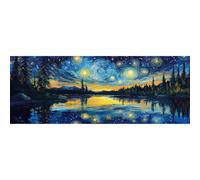 Reofrey Large Diamond Art Kits for Adults Starry Sky, 30x80cm/12x31.5inch Full Drill Round Rhinestone Big Diamond Painting Kit Landscape, DIY Cross Stitch Embroidery Canvas for Crafts Home Wall Decor