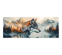 Reofrey Large Diamond Art Kits for Adults Wolf, 30x80cm/12x31.5inch Full Drill Round Rhinestone Big Diamond Painting Kit Animals, DIY Cross Stitch Embroidery Canvas for Crafts Home Wall Decor