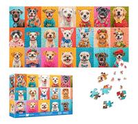 Reofrey Puzzles for Adults 1000 Pieces - CANINE PORTRAIT GRID, Special Shape Jigsaw Puzzles, Challenging Impossible Puzzle, Fun Family Game & Unique Home Decor (16x31Inch/41x80cm) Idea