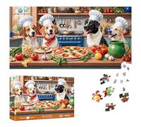 Reofrey Puzzles for Adults 1000 Pieces - DOG KITCHEN, Special Shape Jigsaw Puzzles, Challenging Impossible Puzzle, Fun Family Game & Unique Home Decor (16x31 Inch / 41x80cm) Idea