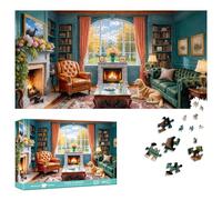 Reofrey Puzzles for Adults 1000 Pieces - ELEGANT INTERIOR SERENITY, Special Shape Jigsaw Puzzles, Challenging Impossible Puzzle, Fun Family Game & Home Decor (16x31 Inch / 41x80cm) Idea