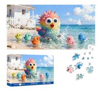 Reofrey Puzzles for Adults 1000 Pieces - OCEAN CHICK PARTY, Special Shape Jigsaw Puzzles, Challenging Impossible Puzzle, Fun Family Game & Unique Home Decor (16x31Inch / 41x80cm) Idea