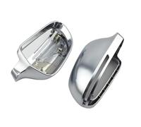 REOKIP Car Mirror Cover For A4 B8 A3 A5 A6 Q3 2009-2012 Matte Chrome Silver Rearview Protection Cap Styling (No hole)