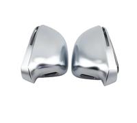 REOKIP Car Mirror Cover For A4 B8 A3 A5 A6 Q3 2009-2012 Matte Chrome Silver Rearview Protection Cap Styling (With hole)