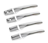 REOKIP for Mitsubishi Outlander for Lancer Mirage Evolution 2003-2006 Carbon Fiber Car Door Handle Cover Styling Stickers(Silver 2 Keyholes)