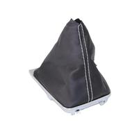 REOKIP for VW for Golf 7 A7 Mk7 GTI GTD 2012-2016 ABS Gear Stick Shift Knob Black Leather Boot with White Thread Shifter Lever Knob