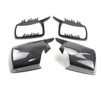 REOKIP For X5 E53 1999 2000 2001 2002 2003 2004 2005 2006 Car Side Door Rearview Side Mirror Cover Cap (1 pair black)
