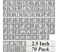 REOLAN 2.5 Inch Letter Stencils for Painting - 70 Pack Alphabet Letter and Number Stencil Templates with Signs for Painting, Reusable Cursive Alphabet Stencils for Chalkboard Wood Crafts & Wall Decor