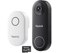 Reolink 2K+ WiFi Video Doorbell, Smart Detection with Chime + 64GB