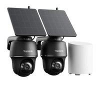 Reolink 2x Argus PT 5MP Solar Security Camera Outdoor + Hub Mini, 360° Pan Tilt, Colour Night Vision, Dual Band WiFi, Local Recording, AI Motion Detection, No Subcription