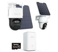 Reolink 3-Cam Solar Security System Kit: 4K PT Ultra + Auto-Tracking TrackMix Dual-Lens Camera + Home Hub | No Subscription, AI Detection, Smart Alerm, Dual-Band Wi-Fi, Local Storage