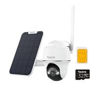 Reolink 4G LTE Cellular Outdoor Security Camera + 32GB SD Card, No WiFi Security Camera Outdoor Wireless Go PT Plus+Solar Panel, 3K HD Color Night Vision, Person/Vehicle/Animal Detection, 2-Way Audio