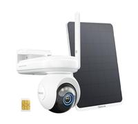 Reolink 4G LTE Cellular Security Camera Outdoor Wireless with SIM Card, 20,000mAh Battery Powered, Pan & Tilt, Auto Tracking, No WiFi Camera, 2K Colour Night Vision, Altas Go PT+12W Solar Panel