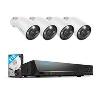 Reolink 4K+ 8CH PoE CCTV Security Camera System, 4X 12MP Security Camera Outdoor with Person/Vehicle Detection, Color Night Vision, 2TB HDD for 24/7 Recording, 2-Way Audio, RLK8-1200B4-A