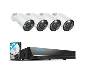 Reolink 4K+ 8CH PoE CCTV Security Camera System, 4X 12MP Security Camera Outdoor with Person/Vehicle Detection, Color Night Vision, 2TB HDD for 24/7 Recording, 2-Way Audio, RLK8-1200B4-A